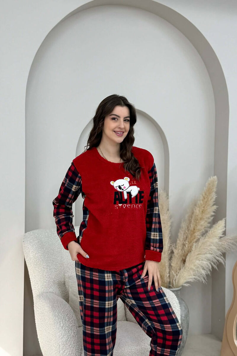POLAR FRONT IMAGE SWEATSHIRT+SWEATPANTS WOMEN PYJAMAS RED/E KUQE - 2