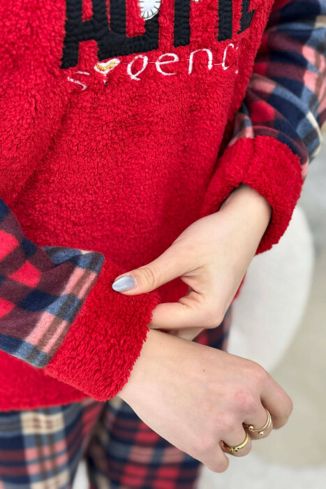 POLAR FRONT IMAGE SWEATSHIRT+SWEATPANTS WOMEN PYJAMAS RED/E KUQE - 5