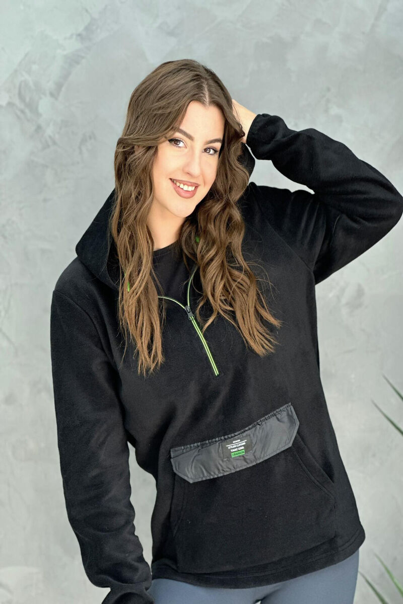 POLAR HOOD WOMAN SWEATSHIRT BLACK/ E ZEZE - 1