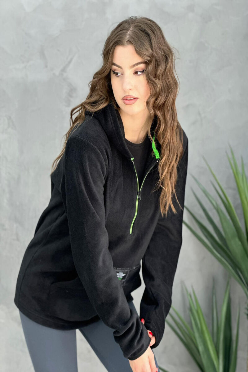 POLAR HOOD WOMAN SWEATSHIRT BLACK/ E ZEZE - 2