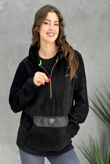 POLAR HOOD WOMAN SWEATSHIRT BLACK/ E ZEZE - 3