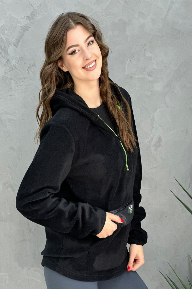 POLAR HOOD WOMAN SWEATSHIRT BLACK/ E ZEZE - 7