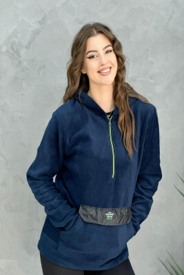 POLAR HOOD WOMAN SWEATSHIRT DARK BLUE/BEE 