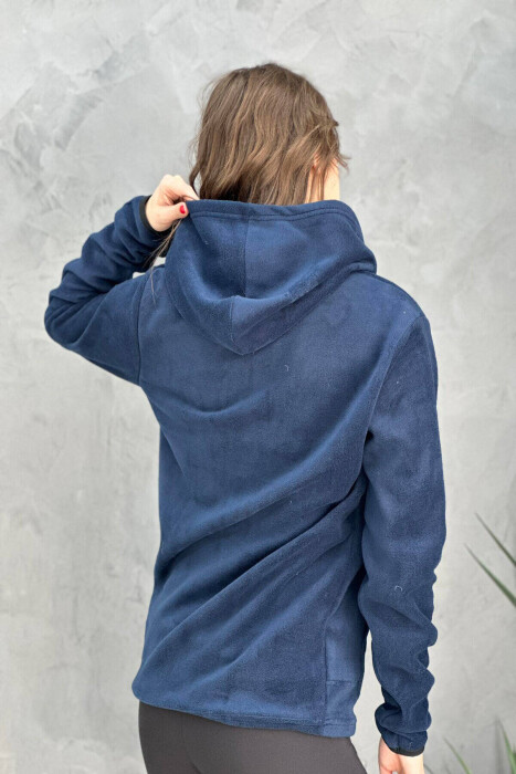 POLAR HOOD WOMAN SWEATSHIRT DARK BLUE/BEE - 5