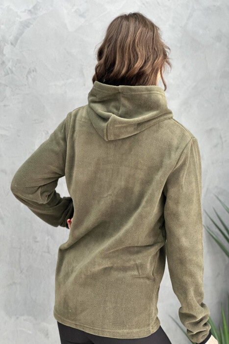 POLAR HOOD WOMAN SWEATSHIRT DARK GREEN/JEE - 7