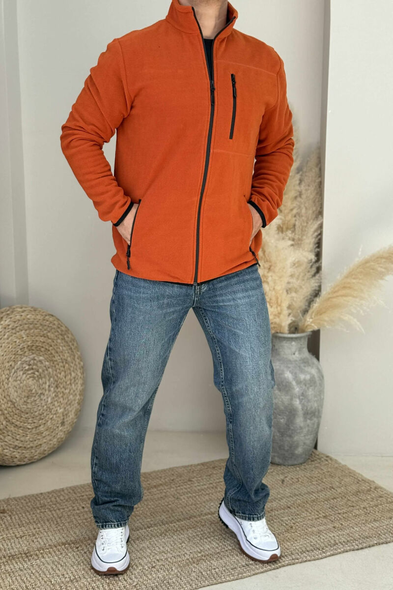 POLAR ONE COLOR SIMPLE MEN JACKETS BRICK/TULLE - 1