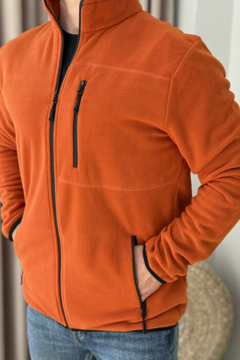 POLAR ONE COLOR SIMPLE MEN JACKETS BRICK/TULLE - 2