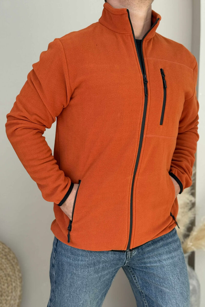 POLAR ONE COLOR SIMPLE MEN JACKETS BRICK/TULLE - 5