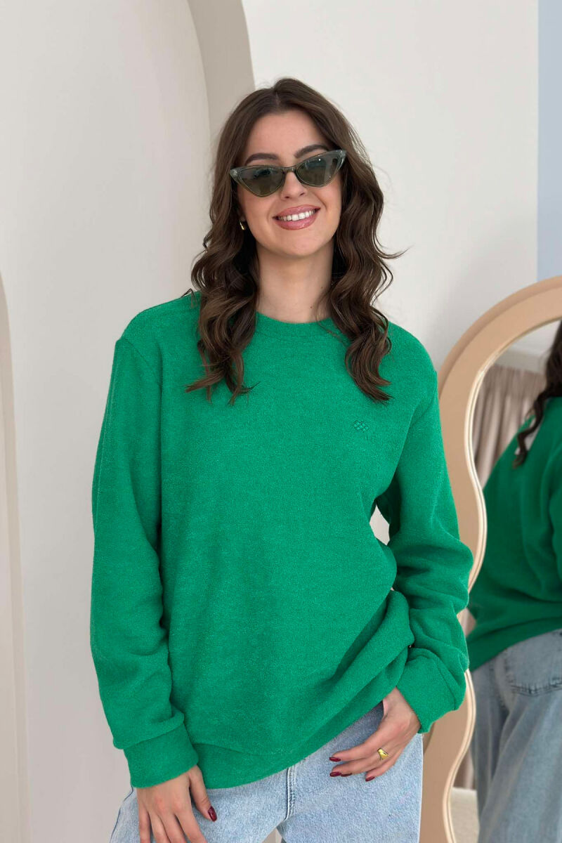 POLAR ONE COLOR WOMEN SWEATSHIRT GREEN/JESHILE - 1