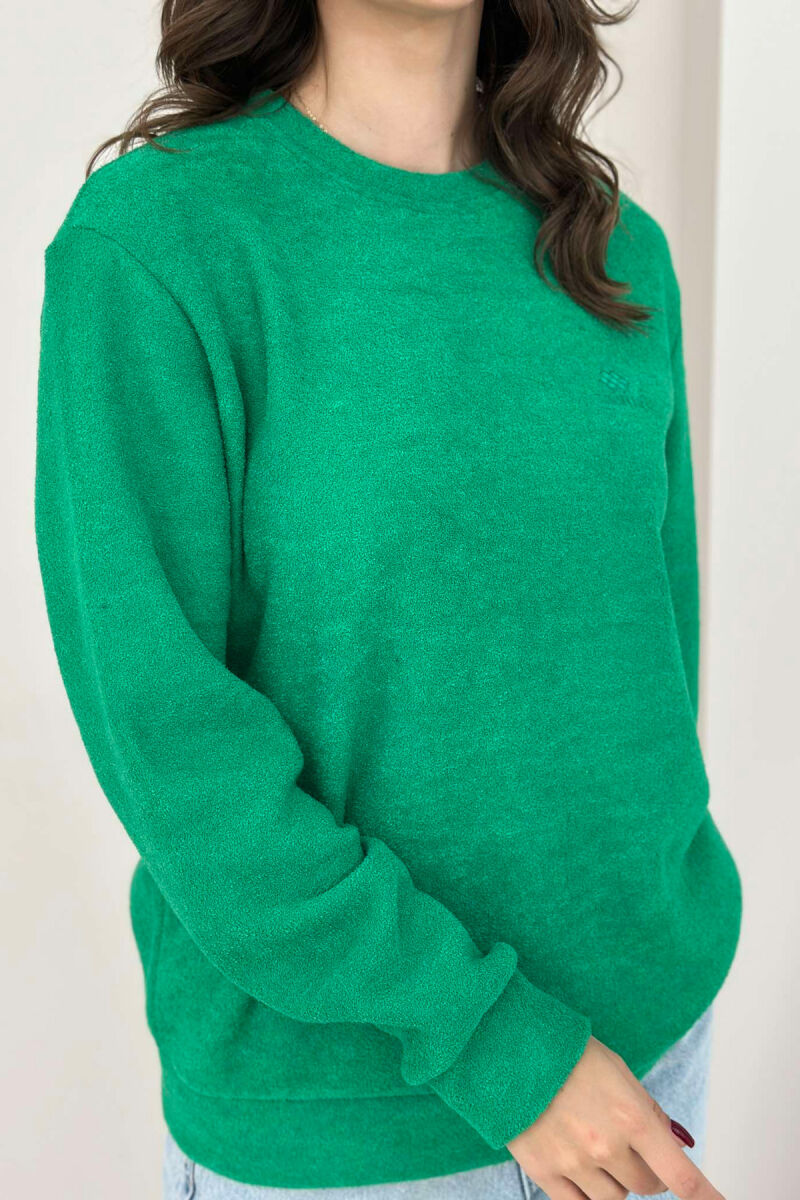 POLAR ONE COLOR WOMEN SWEATSHIRT GREEN/JESHILE - 4