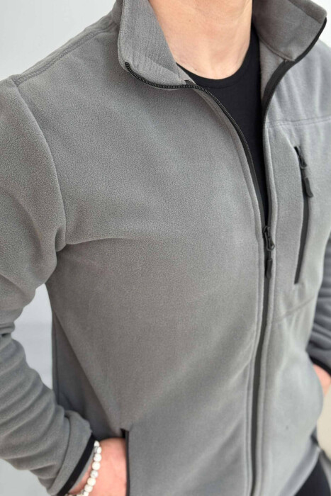 POLAR SIMPLE MEN JACKET IN GREY COLOR - 3