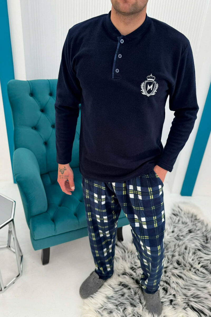 POLAR SWEATSHIRT+ SWEATPANTS MEN PYJAMAS DARK BLUE/BEE - 3