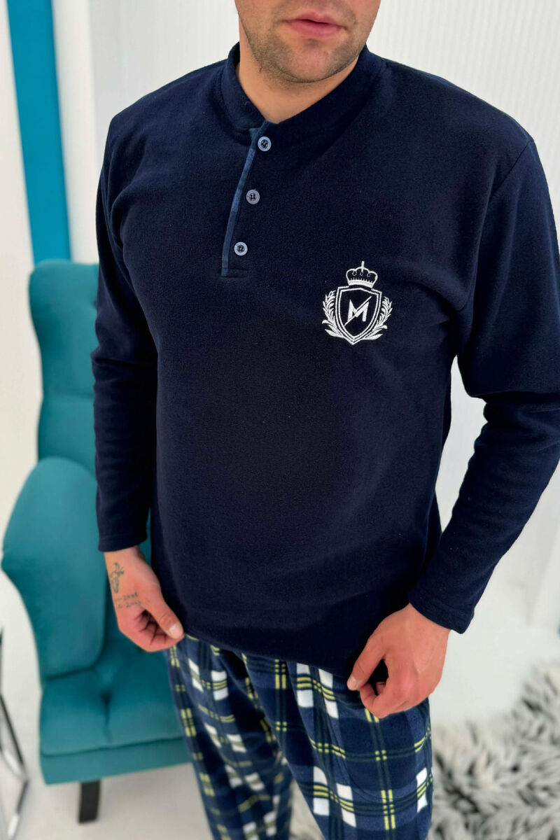 POLAR SWEATSHIRT+ SWEATPANTS MEN PYJAMAS DARK BLUE/BEE - 5