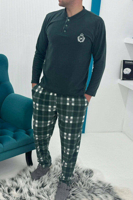 POLAR SWEATSHIRT+ SWEATPANTS MEN PYJAMAS GREEN/JESHILE - KLAUDIO FASHION