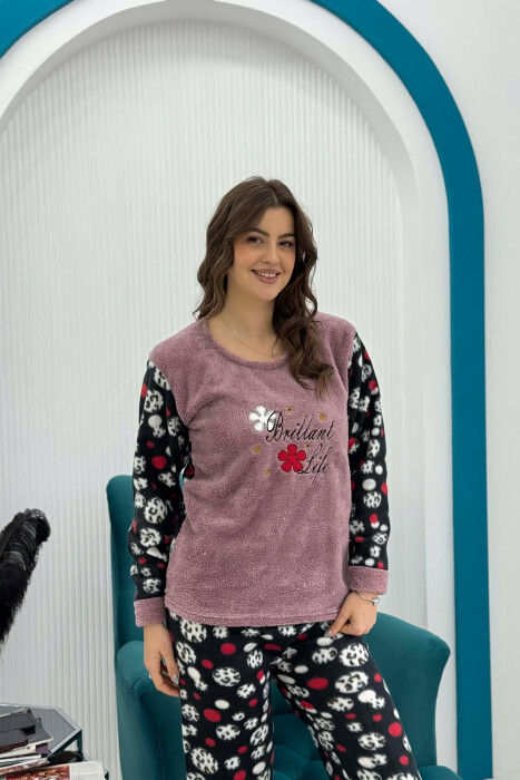 POLAR SWEATSHIRT+SWEATPANTS WOMEN PYJAMAS LIGHT PURPLE/LEZB - 2