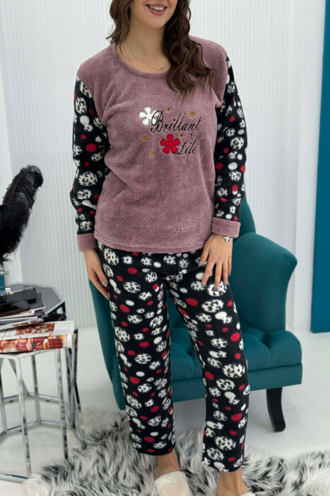 POLAR SWEATSHIRT+SWEATPANTS WOMEN PYJAMAS LIGHT PURPLE/LEZB - 4