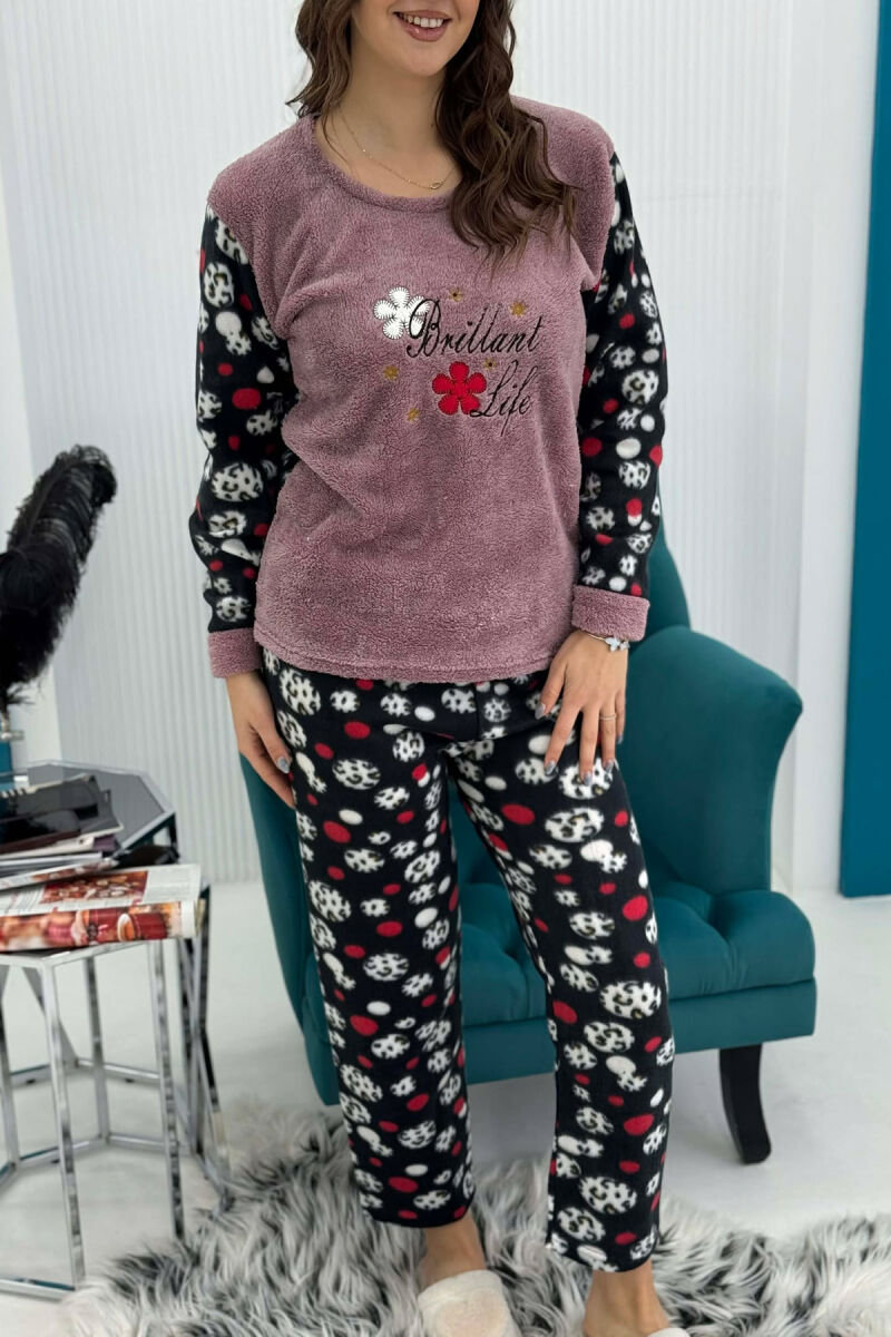 POLAR SWEATSHIRT+SWEATPANTS WOMEN PYJAMAS LIGHT PURPLE/LEZB - 4