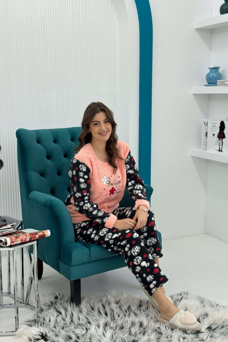 PIZHAME POLARE BLUZE + TUTA PER FEMRA NE NGJYRE PUDER - KLAUDIO FASHION