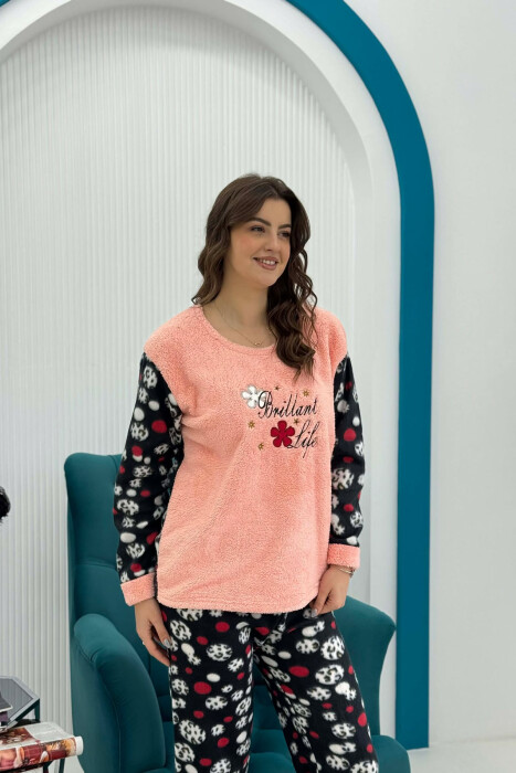 POLAR SWEATSHIRT+SWEATPANTS WOMEN PYJAMAS POWDER/PUDER - 4