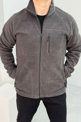 POLAR WARM ONE COLOR ZIPPER MEN JACKET DARK GREY/GEE 