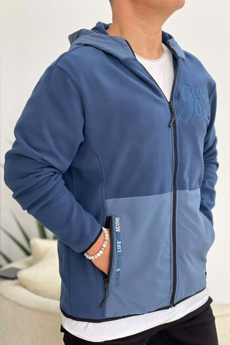 POLAR ZIPPER HOOD MEN JACKET BLUE/BLU - 5