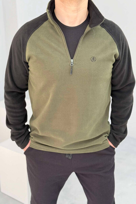 POLAR ZIPPER NECK MEN SWEATSHIRT GREEN/JESHILE - 2