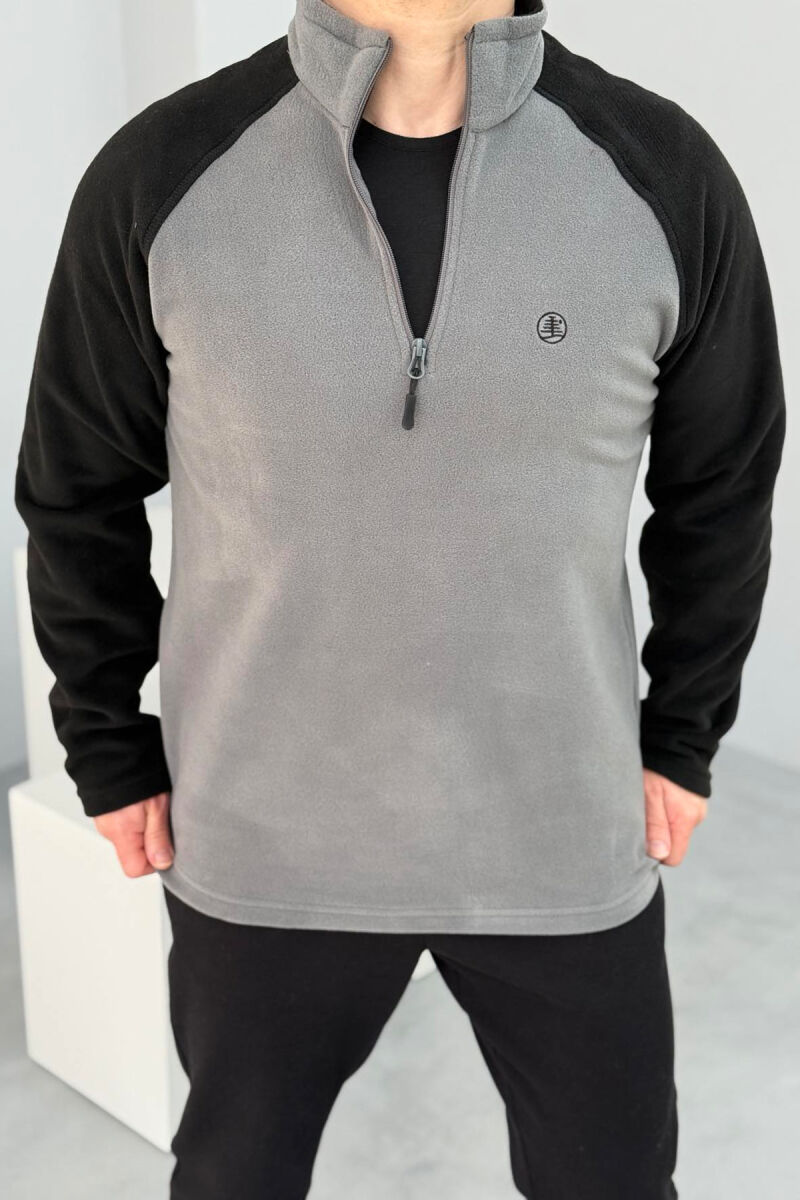 POLAR ZIPPER NECK MEN SWEATSHIRT GREY/GRI - 1