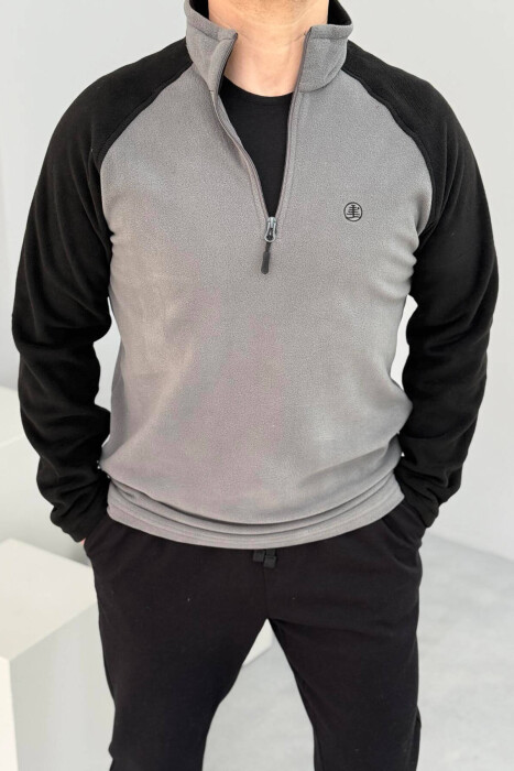 POLAR ZIPPER NECK MEN SWEATSHIRT GREY/GRI - 2