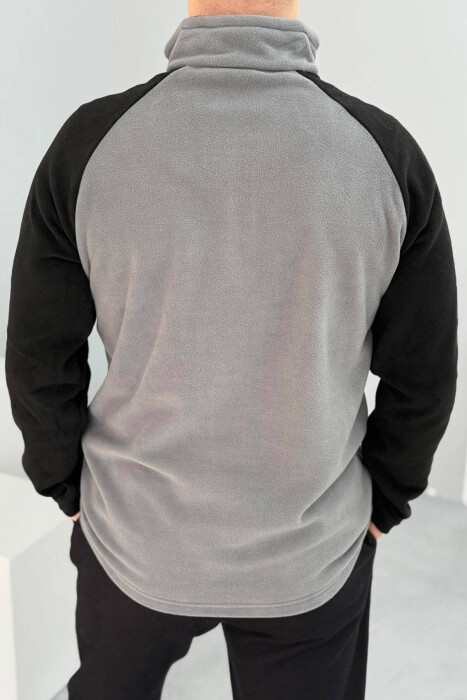 POLAR ZIPPER NECK MEN SWEATSHIRT GREY/GRI - 3