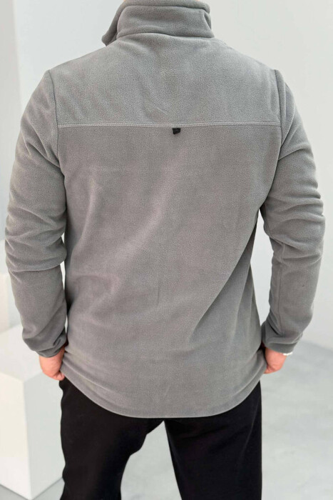 POLAR ZIPPER NECK MEN SWEATSHIRT IN GREY COLOR - 3