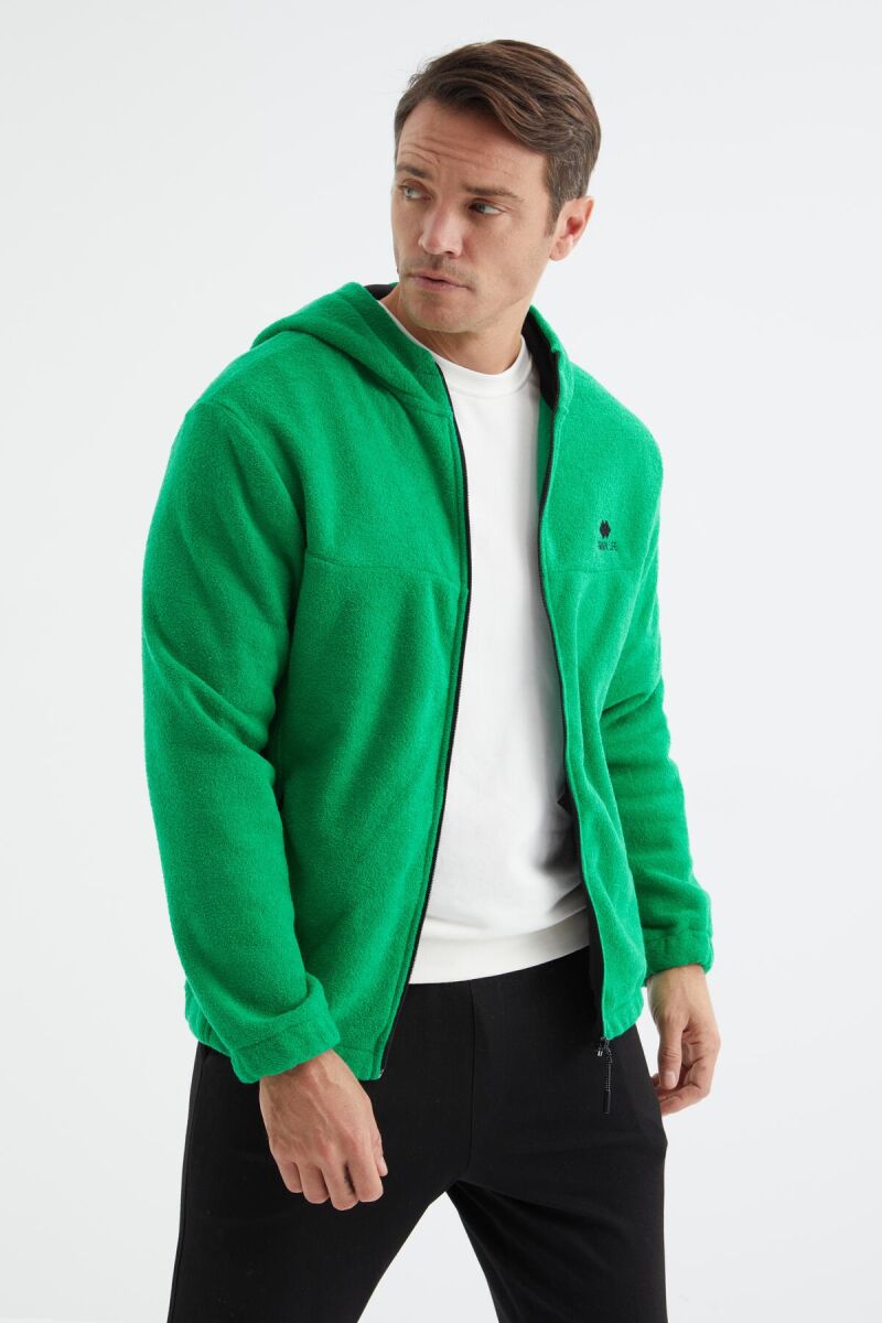 POLAR ZIPPER ONE COLOR MEN JACKET GREEN/JESHILE - 2