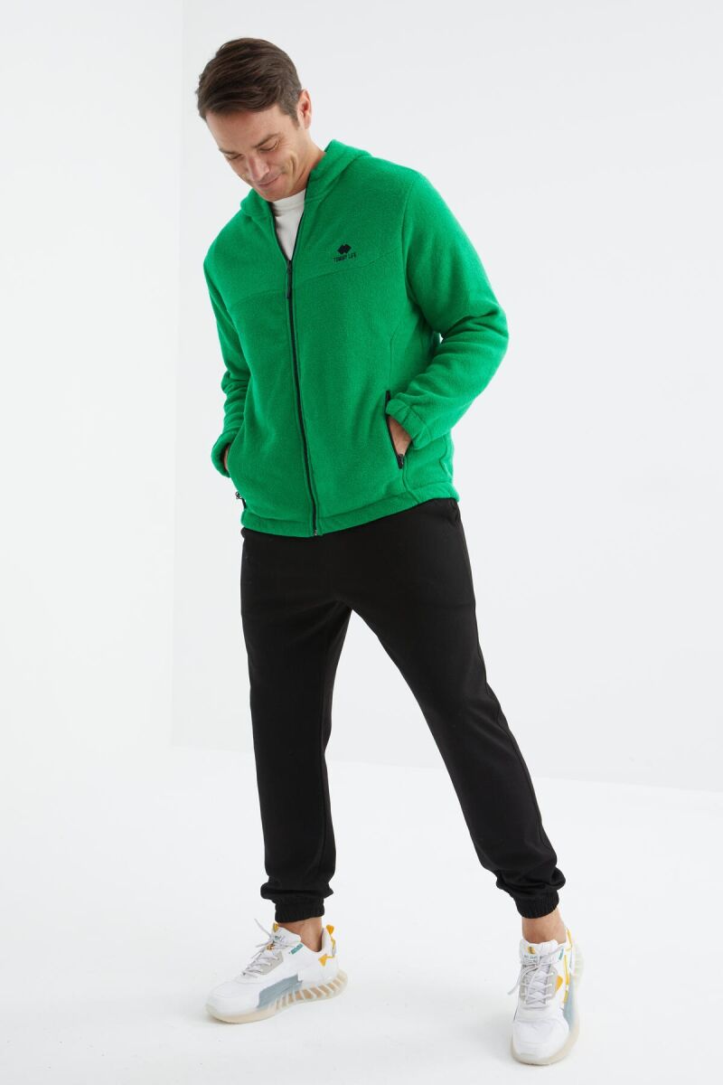 POLAR ZIPPER ONE COLOR MEN JACKET GREEN/JESHILE - 3