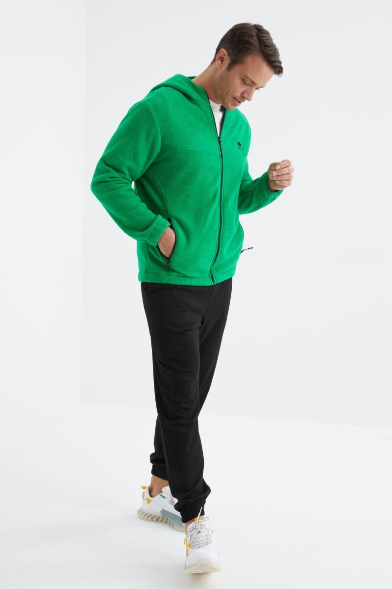 POLAR ZIPPER ONE COLOR MEN JACKET GREEN/JESHILE - 4