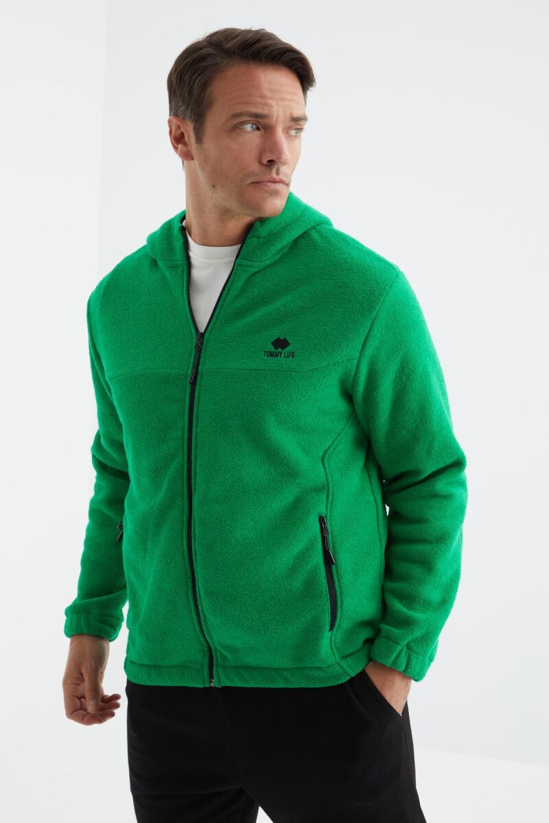 POLAR ZIPPER ONE COLOR MEN JACKET GREEN/JESHILE - 6