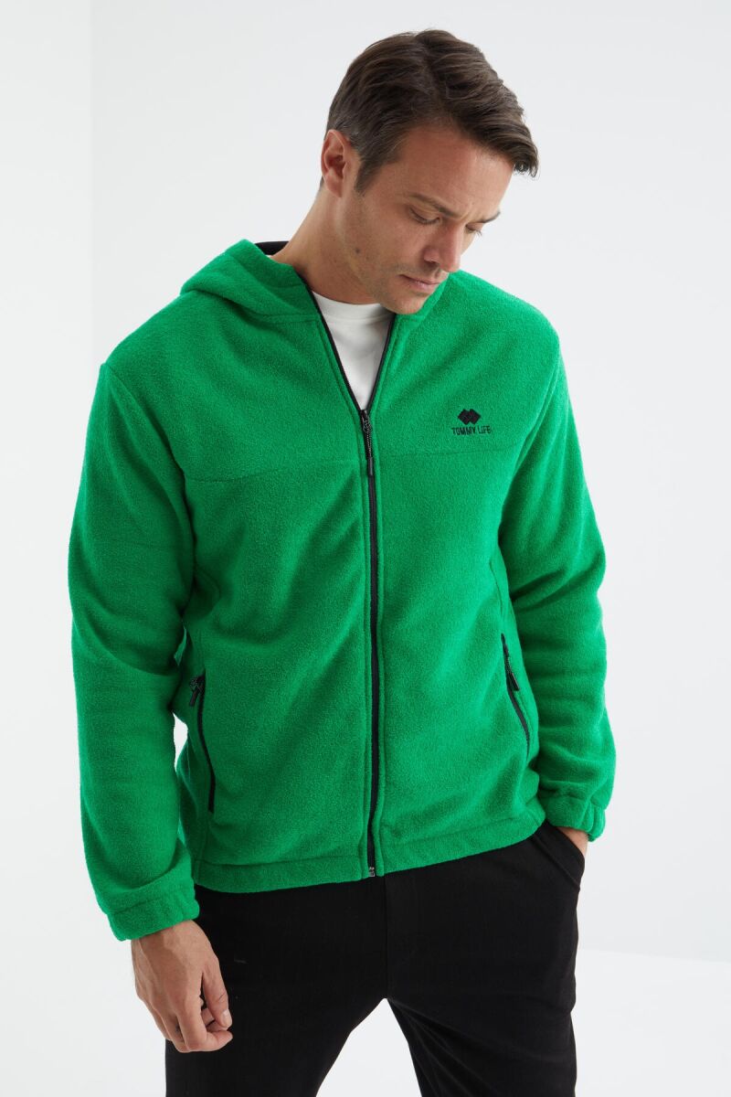 POLAR ZIPPER ONE COLOR MEN JACKET GREEN/JESHILE - 7