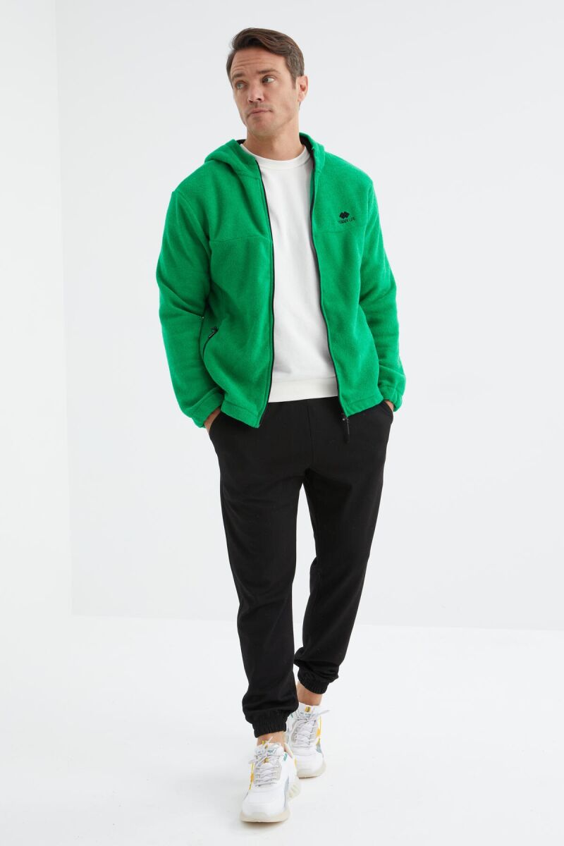 POLAR ZIPPER ONE COLOR MEN JACKET GREEN/JESHILE - 10