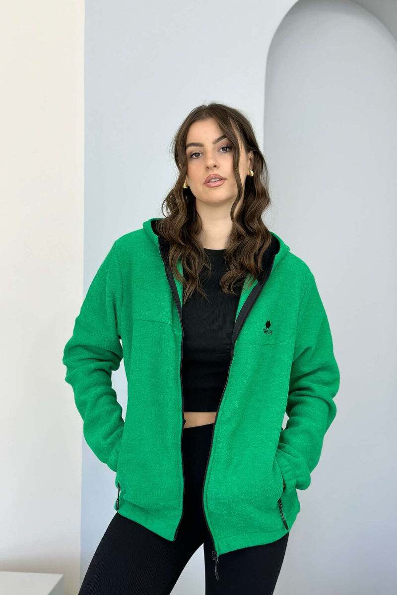 POLAR ZIPPER ONE COLOR WOMAN JACKET GREEN/JESHILE - 1