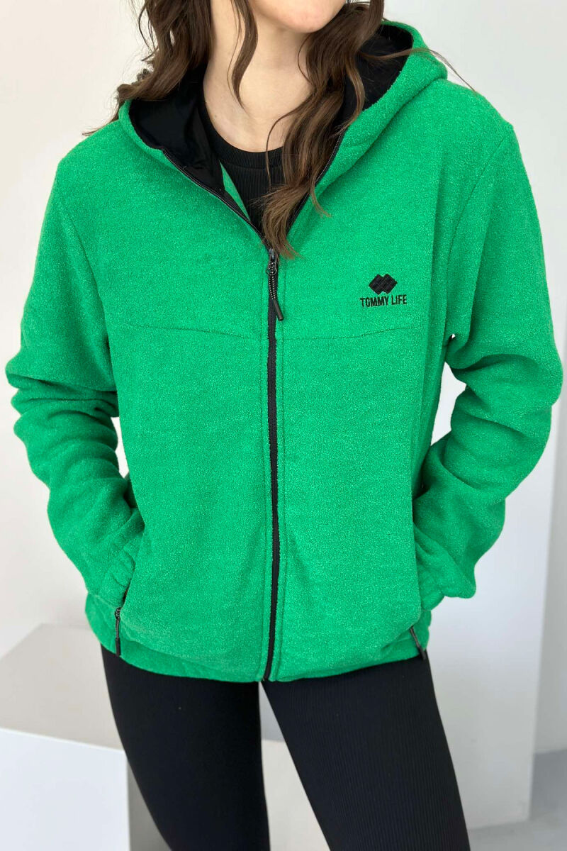 POLAR ZIPPER ONE COLOR WOMAN JACKET GREEN/JESHILE - 2