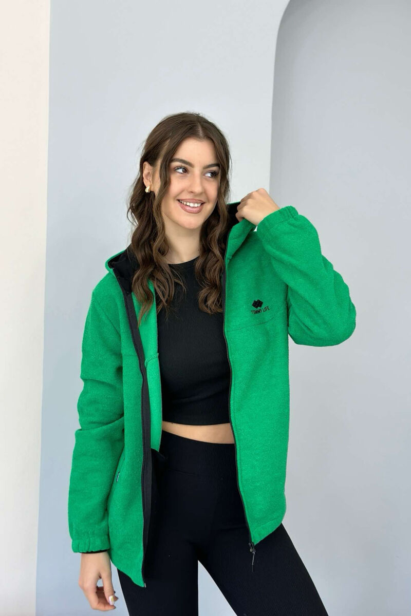 POLAR ZIPPER ONE COLOR WOMAN JACKET GREEN/JESHILE - 3