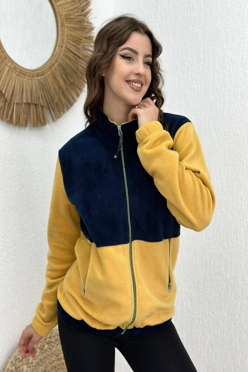 POLAR ZIPPER WOMAN SWATSHIRT DARK BLUE/BEE - 5