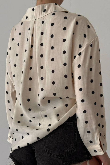 POLKA DOTS WOMEN SHIRT CREAM/KREM - 6