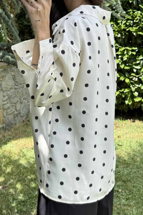 POLKA DOTS WOMEN SHIRT CREAM/KREM - 4
