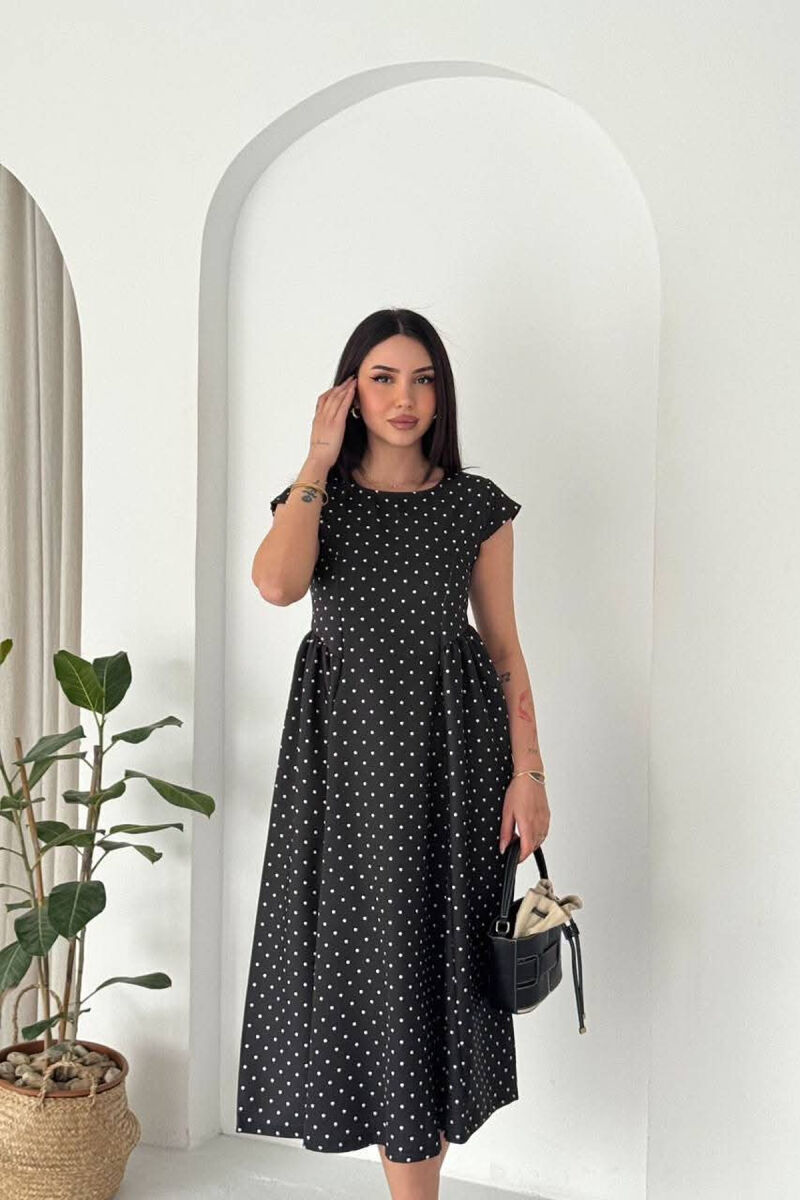POLKA DOTS LACING WAIST WOMAN DRESS BLACK/ E ZEZE - 2
