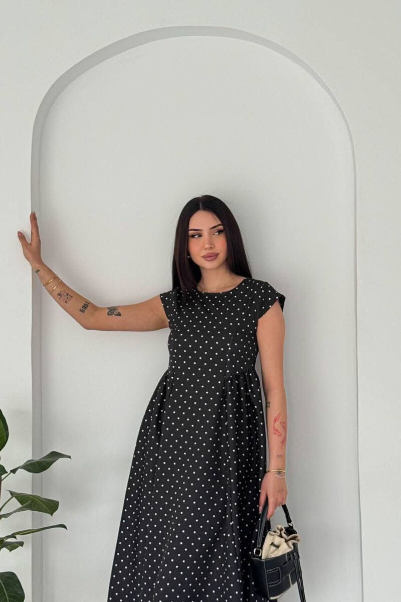 POLKA DOTS LACING WAIST WOMAN DRESS BLACK/ E ZEZE - 4