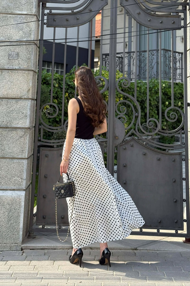 POLKA DOTS LONG WOMAN DRESS BLACK-WHITE/ZB - 4