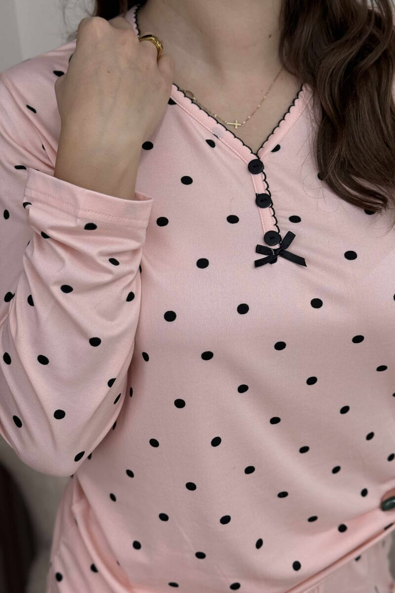 POLKA DOTS SWEATSHIRT+TROUSERS WOMEN PYJAMAS POWDER/PUDER - 5