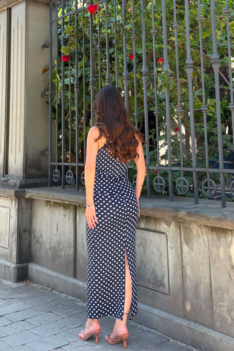 POLKA DOTS THIN STRAPS WOMAN DRESS BLUE/BLU - 4
