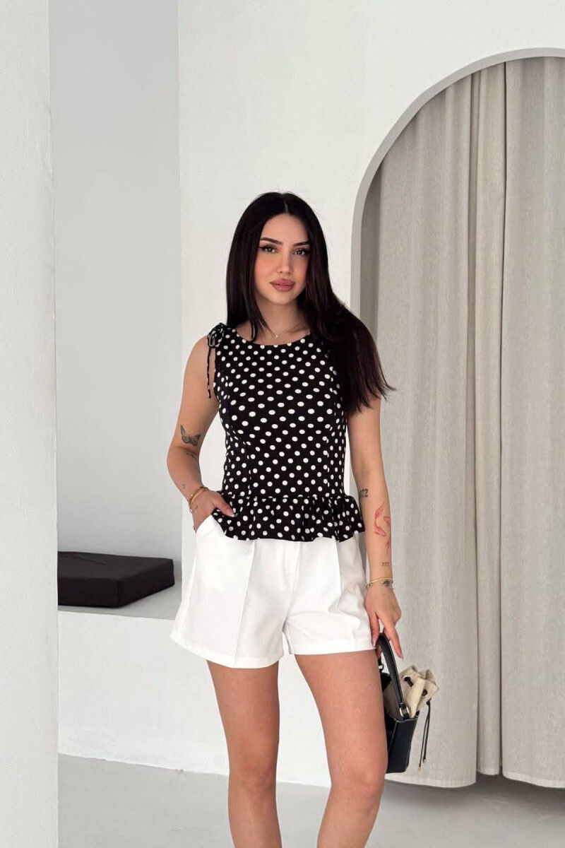 POLKA DOTS WOMAN TANK TOP BLACK/ E ZEZE - 1