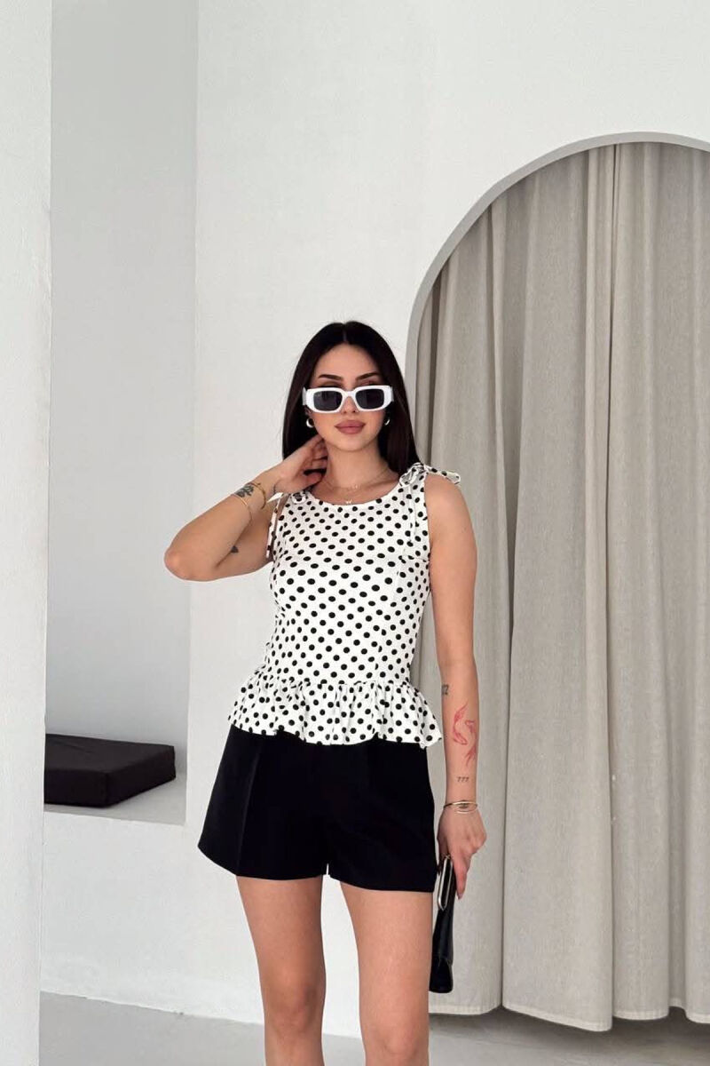 POLKA DOTS WOMAN TANK TOP WHITE-E BARDHE - 2