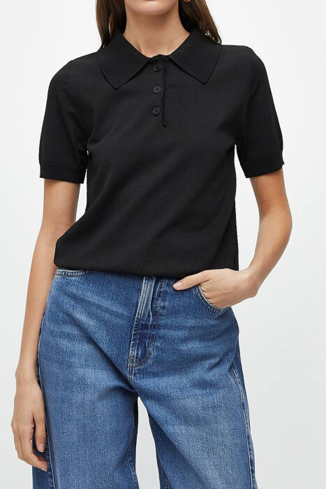 T-SHIRT ME JAKE POLO PER FEMRA NE NGJYRE TE ZEZE - KLAUDIO FASHION